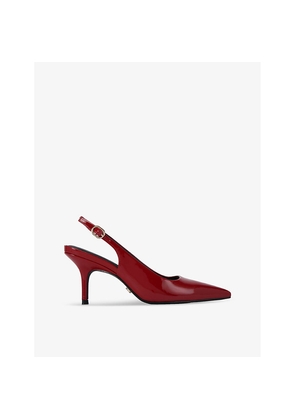 Womens Carvela Spirit Pointed-Toe Faux-Leather Slingback Courts