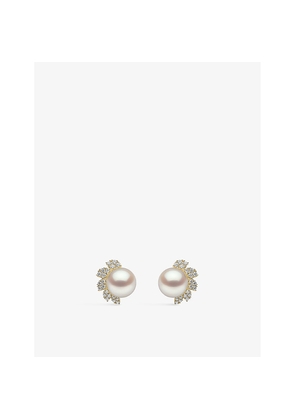 Yoko London Trend 18ct White-Gold, 0203ct Brilliant-Cut Diamond and Freshwater Pearl Earrings