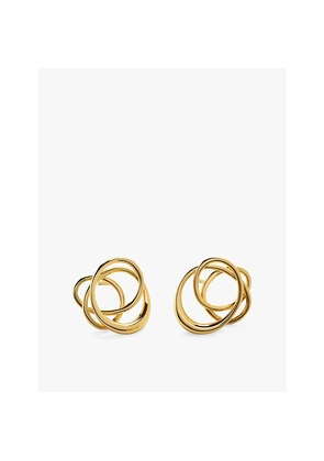 Womens Monica Vinader Nura Wrap 18ct Yellow Gold-Plated Vermeil Sterling-Silver Stud Earrings