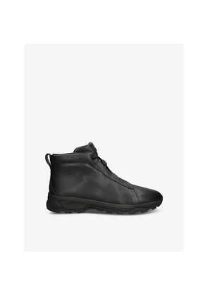 Mens Zegna Triple Stitch Vetta Leather High-Top Trainers
