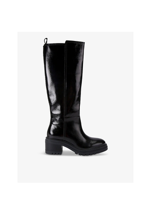 Womens Carvela Champion Patent-Leather Block-Heel Knee-High Boots