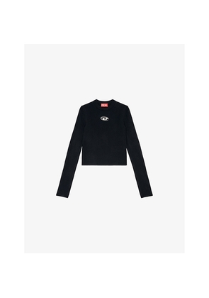 Womens Diesel M-Valari Logo-Embroidered Long-Sleeve Knitted Jumper