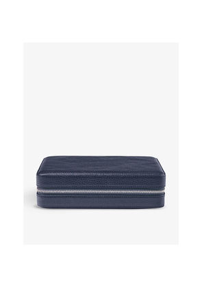 Womens Aspinal Of London Travel Large Logo-Print Grained-Leather Jewellery Case