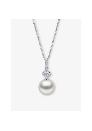 Womens Yoko London Starlight 18ct White-Gold, South Sea-Pearl Brilliant Round-Cut 0.22ct Diamond Pendant Necklace