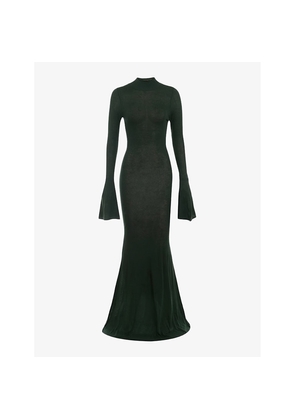 Womens House of CB Sancha Fluted-Sleeve Knitted Maxi Dress