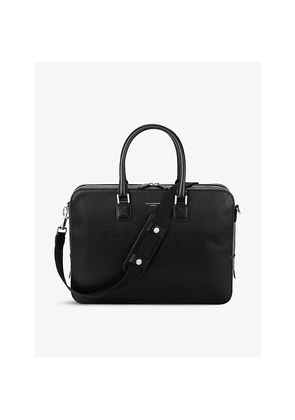 Mens Aspinal Of London Mount Street Logo-Embellished Leather Laptop Bag