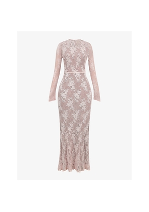 Womens House of CB Isoline Long-Sleeved Lace Maxi Dress