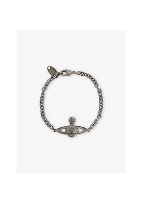 Mens Vivienne Westwood Man Mini Bas Relief Chain-Link Brass and Cubic Zirconia Bracelet
