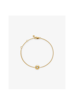 Womens Monica Vinader April Birthstone 18ct Yellow Gold-Plated Vermeil Sterling-Silver and 0.015ct Brilliant-Cut Lab Grown Diamond Bracelet
