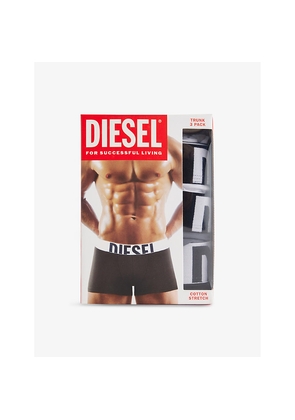 Mens Diesel Branded-Waistband Pack Of Three Stretch-Cotton Trunks