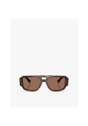 Womens Dolce & Gabbana Dg4482 Pilot-Frame Tortoiseshell Acetate Sunglasses