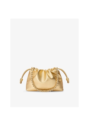 Womens Loewe Flamenco Metallic Medium Leather Shoulder Bag