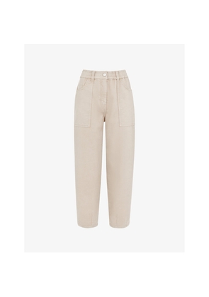 Womens Whistles Tessa Regular-Fit High-Rise Stretch-Cotton Trousers