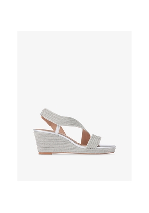 Womens Carvela Gala 70 Jewel-Embellished Rope-Effect Wedge-Heeled Woven Sandals