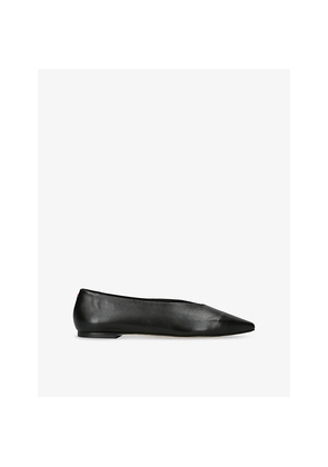 Womens Aeyde Betty Square-Toe Leather Ballet Flats