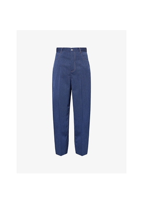 Mens Bottega Veneta Wide-Leg Five-Pockets Wool and Cotton Trousers