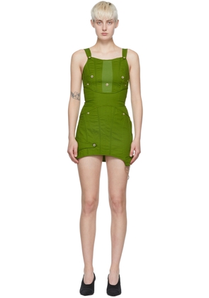 Acne Studios Green Cotton Mini Dress