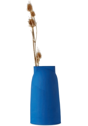 Marten Herma Anderson Blue Painted Slit Dome Vase