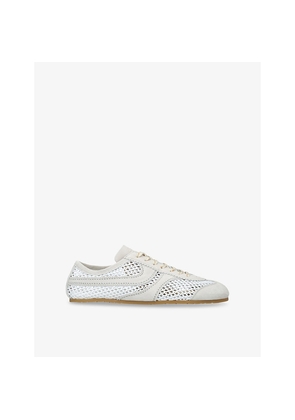 Mens Dries Van Noten Dustin Stripe Mesh and Suede Low-Top Trainers
