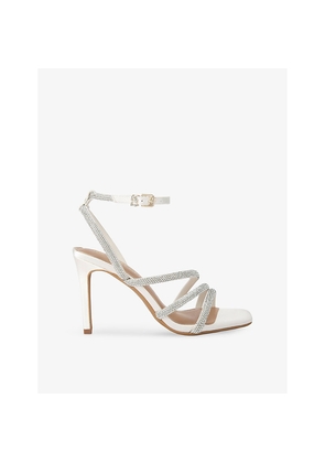 Womens KG Kurt Geiger Savanna Rhinestone-Embellished Satin Heeled Sandals