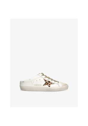 Womens Golden Goose Super-Star Sabots Pony-Hair and Leather Trainers