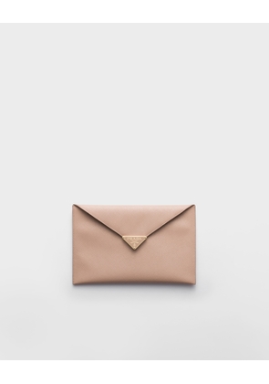 Saffiano leather envelope clutch