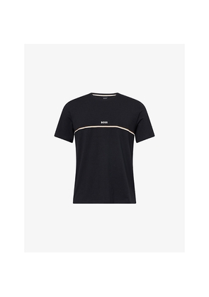 Mens Boss Unique Brand-Print Stretch-Cotton T-Shirt