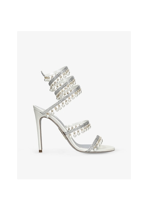 Womens Rene Caovilla Chandelier Pearl 105 Leather Heeled Sandals
