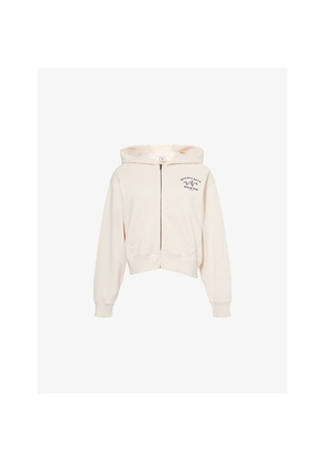 Womens Sporty & Rich Bh Riding Club Soft Cropped Cotton-Jersey Hoody