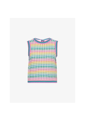 Womens Mother Rainbow Open-Back Knitted Jumper