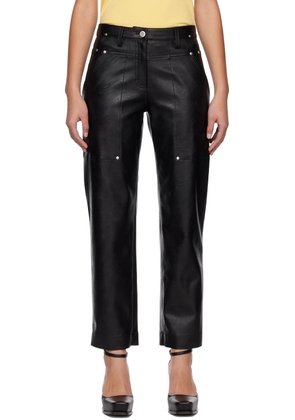 Stella McCartney Black Kick Flare Faux-Leather Trousers