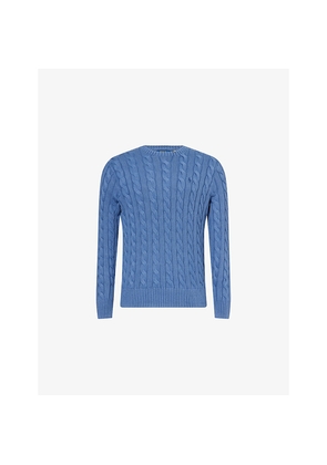 Mens Polo Ralph Lauren Cable-Knit Crewneck Cotton-Jumper