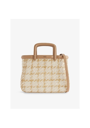 Womens Rodo Wicker and Leather Tote Bag