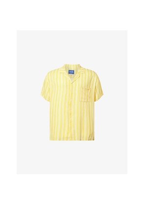 Mens Arrels Barcelona x Álvaro Picardo Striped Camp-Collar Woven Shirt