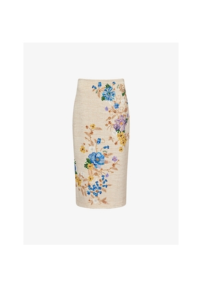 Womens Mary Katrantzou Vargas Floral Stretch-Woven Midi Skirt