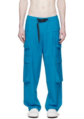 Bonsai Blue Belted Cargo Pants