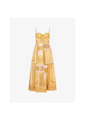 Womens Zimmermann Lucky Corset Cotton Midi Dress