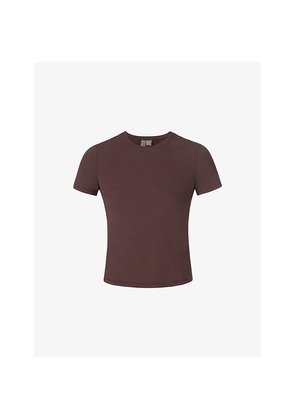 Womens Sweaty Betty Essential Sculpt Short-Sleeve Cotton-Jersey Top