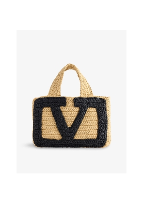 Womens Valentino Garavani Viva Superstar Small Raffia Tote Bag