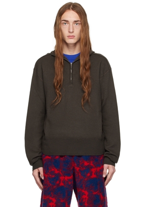 Burberry Khaki Half-Zip Hoodie
