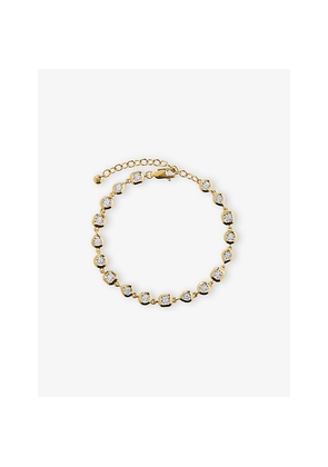 Womens Monica Vinader Bezel 18ct Yellow Gold Vermeil and 0.5ct Brilliant-Cut Diamond Chain Bracelet