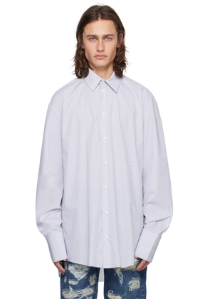 424 White & Navy Pinstripe Shirt