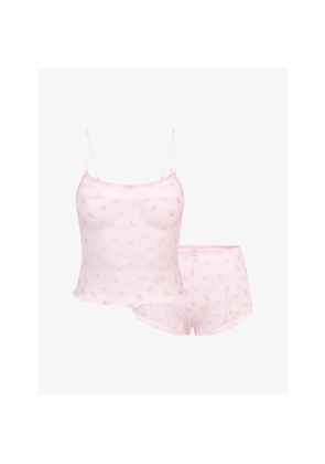 Womens Skims Cherry Blossom Tulle Camisole and Shorts Set
