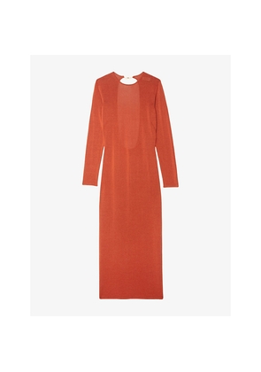 Womens Zadig&Voltaire Sarra Wing-Embellished Long-Sleeve Cotton-Blend Maxi Dress