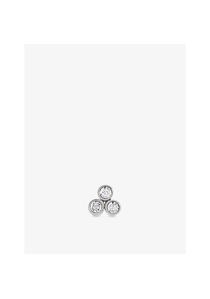 Womens Monica Vinader Diamond Cluster 14ct White-Gold and 0.009ct Lab-Grown Diamond Single Stud Earrings