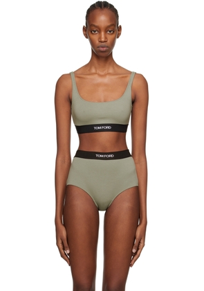 TOM FORD Green Square Neck Bra