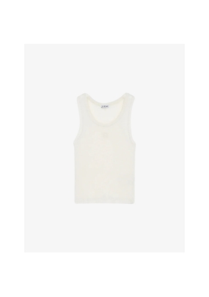 Womens Loewe Anagram-Embroidered Slim-Fit Silk-Blend Tank Top