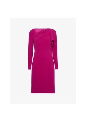 Womens Roland Mouret Drape Long-Sleeves Woven Midi Dress