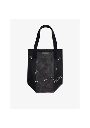 Womens Stine Goya Flower-Embellished Mesh Tote Bag