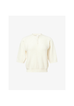 Womens Bottega Veneta Short-Sleeve Wool Knitted Top